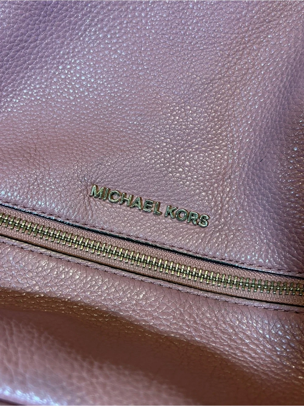 Michael Kors Rhea Medium Leather Backpack Dusty Rose Pink Pebbled Leather